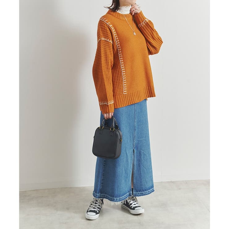 ステッチ プルオーバーニット ブランケットステッチ[品番：RLCW0004416