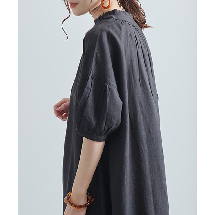 シャツワンピース ロング 半袖 | LAPULE  | 詳細画像6 