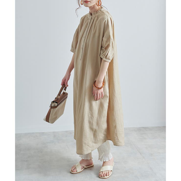 シャツワンピース ロング 半袖 | LAPULE  | 詳細画像8 