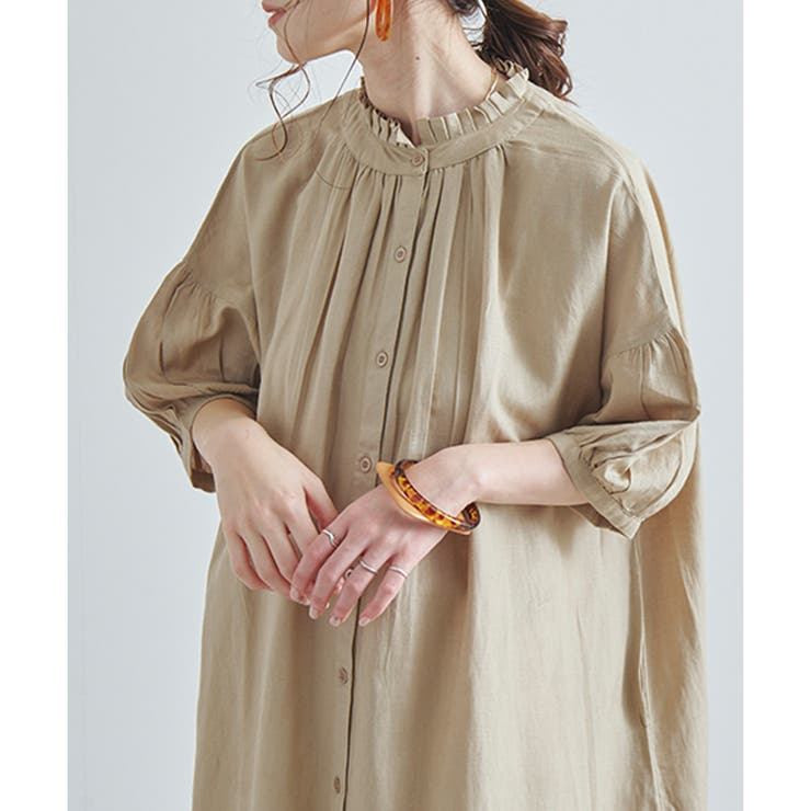 シャツワンピース ロング 半袖 | LAPULE  | 詳細画像9 