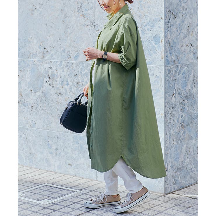 シャツワンピース 春 ロングシャツ | LAPULE  | 詳細画像11 