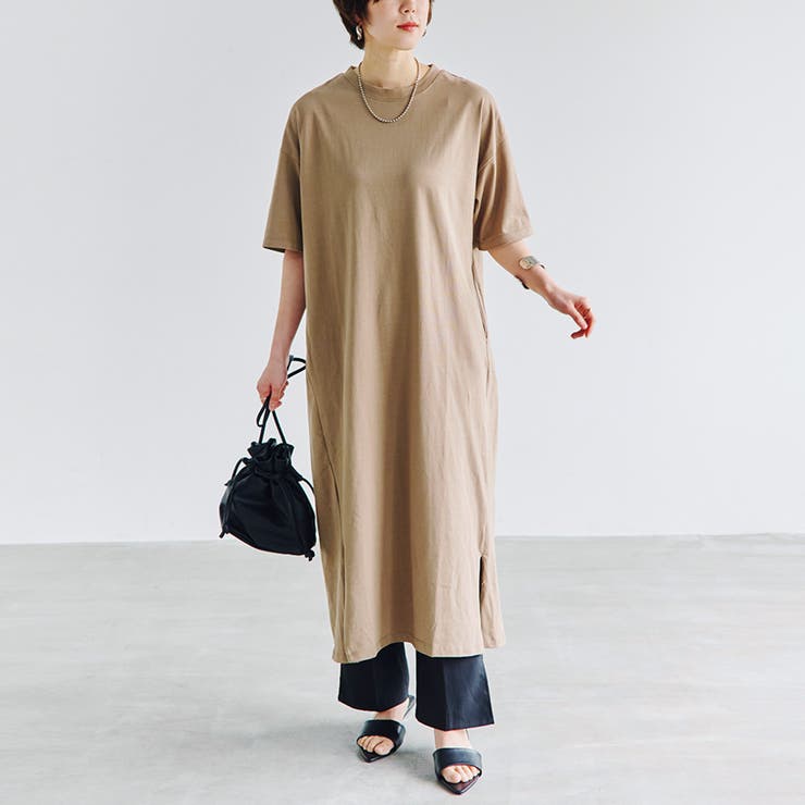 Tシャツ ワンピース 半袖[品番：RLCW0004886]｜relaclo（リラクロ