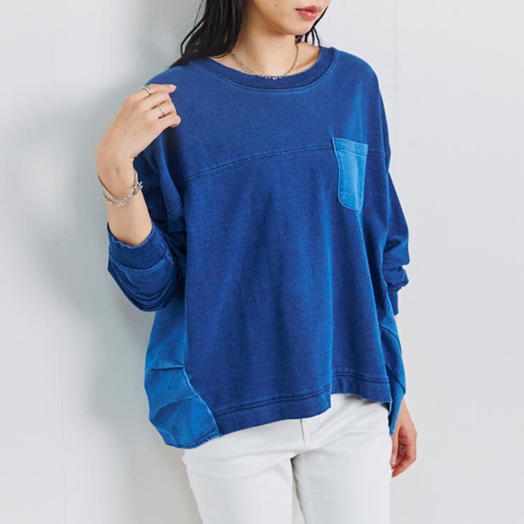 トップス レディース インディゴ | LAPULE  | 詳細画像9 