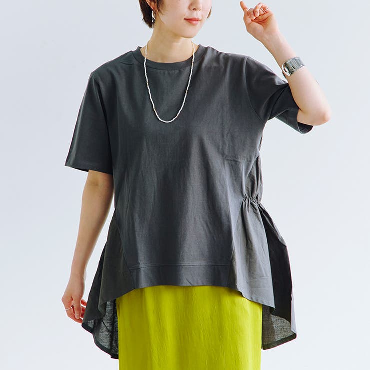 チュニック 半袖 Tシャツ[品番：RLCW0004887]｜relaclo