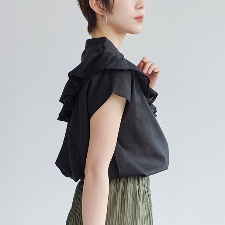 ブラウス ノースリーブ フレンチスリーブ | LAPULE  | 詳細画像13 