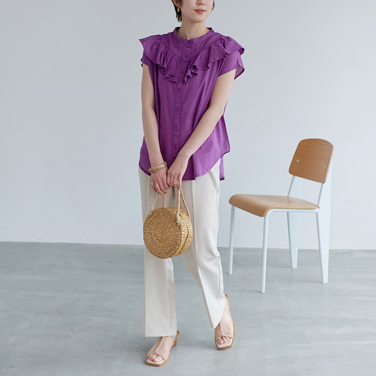 ブラウス ノースリーブ フレンチスリーブ | LAPULE  | 詳細画像8 