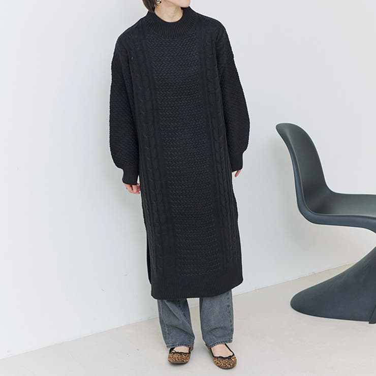 ロングニット ニット ワンピース[品番：SKLW0003078]｜LAPULE