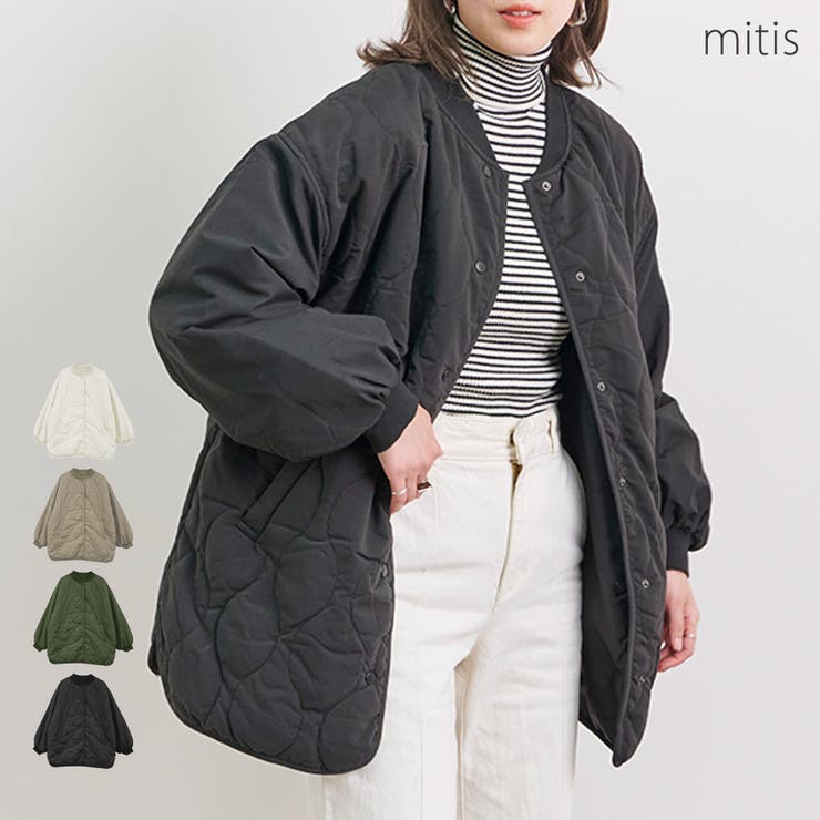 バイカラーキルティングブルゾン ブラック | ファッション通販