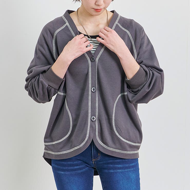 カーディガン レディース ラグラン | LAPULE  | 詳細画像9 