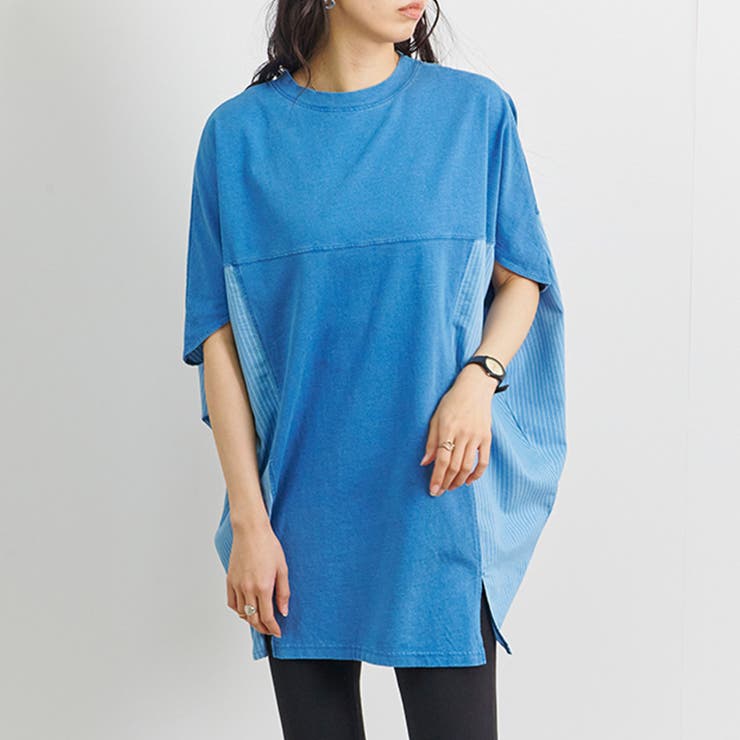 【超ポイント祭?期間限定】 チュニック レディース インディゴ[品番：SKLW0003365]｜LAPULE トップス