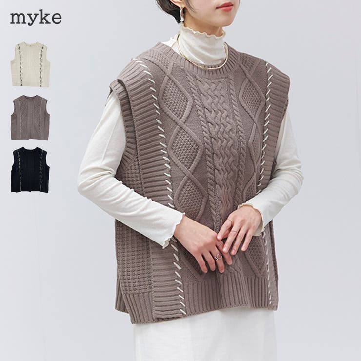 ベスト レディース ニット | LAPULE  | 詳細画像1 