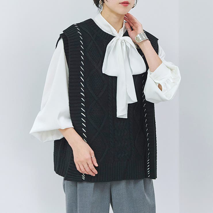 ベスト レディース ニット | LAPULE  | 詳細画像13 