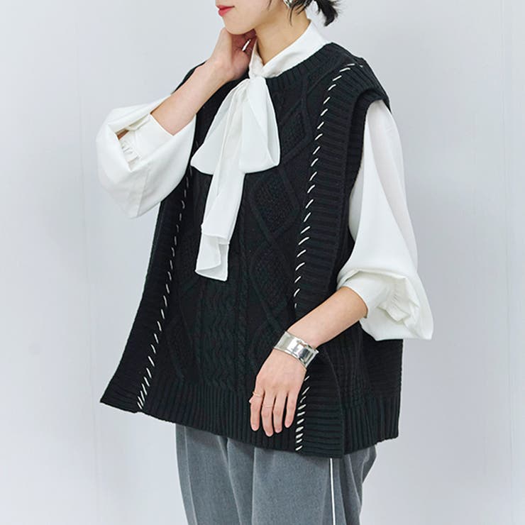 ベスト レディース ニット | LAPULE  | 詳細画像15 