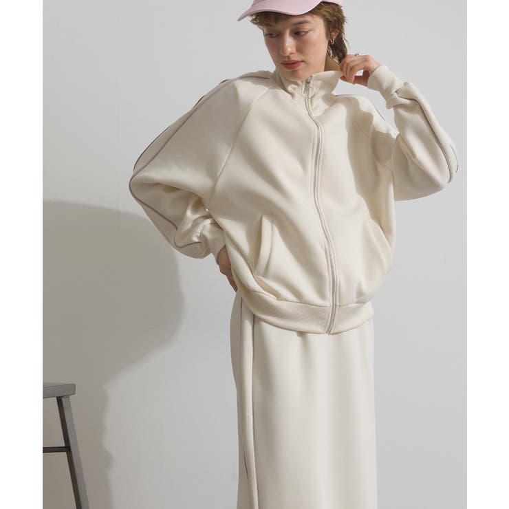 トラックジャケット レディース ダンボールニット | LAPULE  | 詳細画像3 