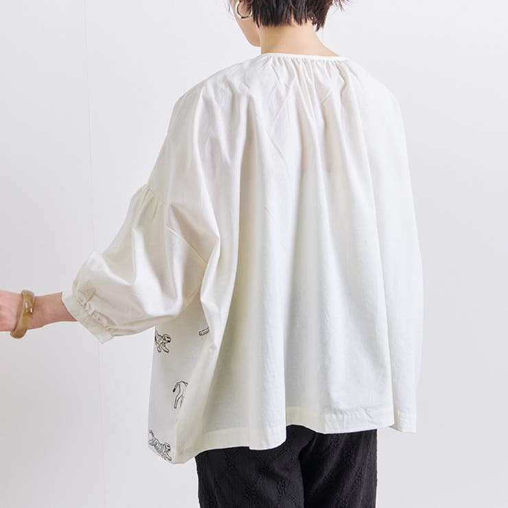 ★大人気商品★ ブラウス レディース ノーカラー[品番：SKLW0003371]｜LAPULE トップス