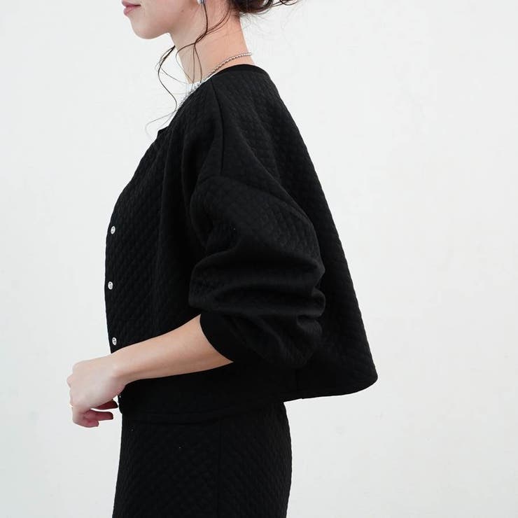 カーディガンキルティングショートカーデボリューム袖セットアップレディースファッション冬春30代20代40代ゆったり大きめ