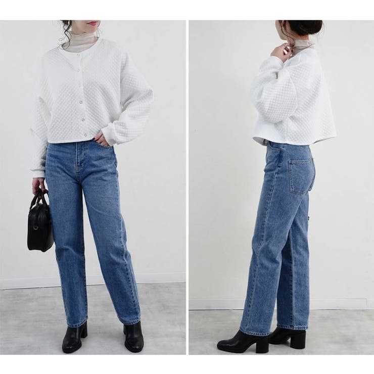 カーディガンキルティングショートカーデボリューム袖セットアップレディースファッション冬春30代20代40代ゆったり大きめ