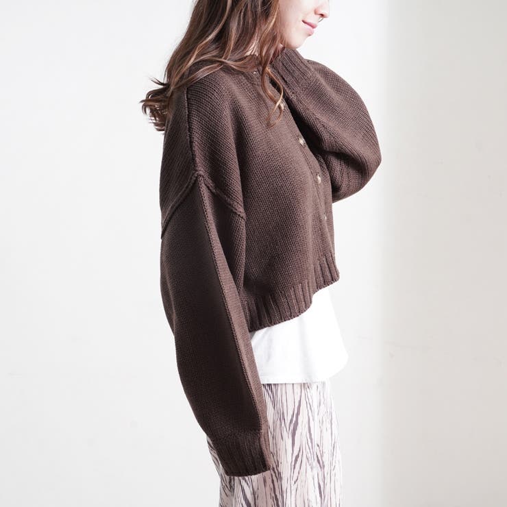 カーディガン2wayバルキーニットチャンキーニットショートカーデレディースファッション秋冬30代20代40代ゆったり大きめ