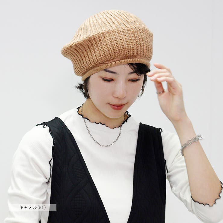 ベレー帽 レディース ニット ゆる 秋 冬 20代 30代 40代 50代[品番