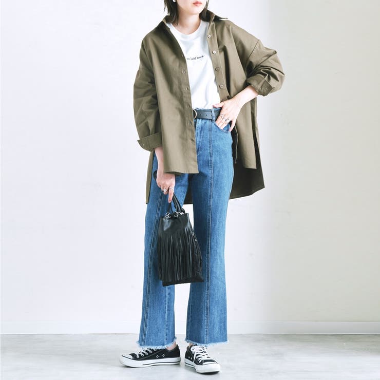 シャツ長袖ツイルシャツ冬ゆったり大きいサイズ体型カバーオーバーサイズビッグシルエ… | LAPULE  | 詳細画像4 