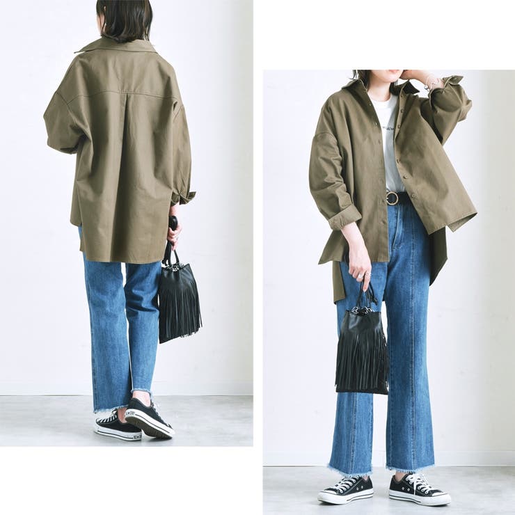 シャツ長袖ツイルシャツ冬ゆったり大きいサイズ体型カバーオーバーサイズビッグシルエ… | LAPULE  | 詳細画像5 