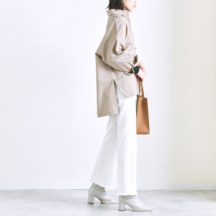 シャツ長袖ツイルシャツ冬ゆったり大きいサイズ体型カバーオーバーサイズビッグシルエ… | LAPULE  | 詳細画像10 