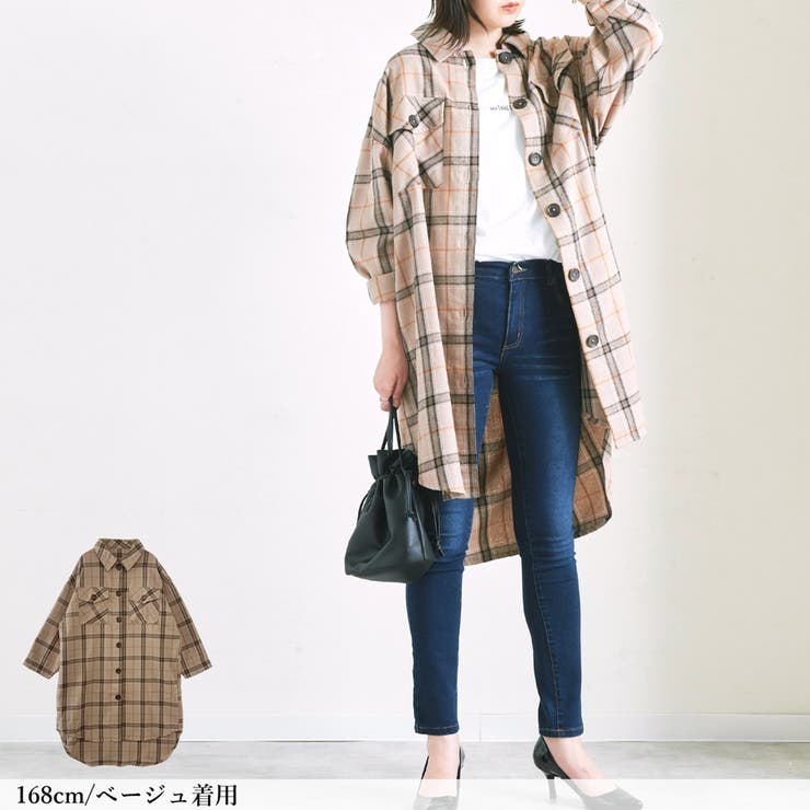 シャツワンピ冬ロングシャツプチプラ大きめゆったり体型カバーチェックオーバーサイズ 品番 Sklw Lapule ラピュレ の レディースファッション通販 Shoplist ショップリスト