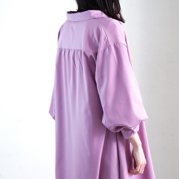 ワンピースシャツワンピースロングワンピース冬春ゆったり大きめ体型カバーボリューム… | LAPULE  | 詳細画像16 