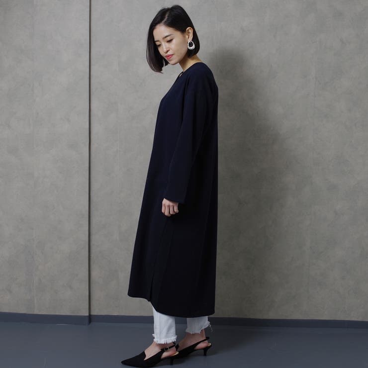 ワンピース長袖春ゆったり体型カバーVネックロングカジュアル ワンピース長袖春ゆったり体型カバーVネックロングカジュアル