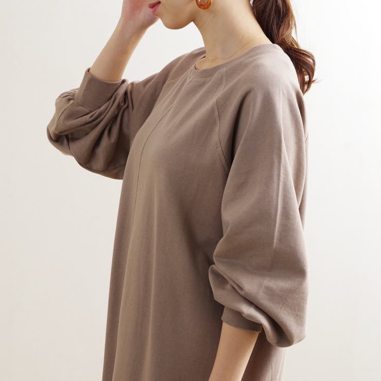 ワンピーススウェットワンピースロングワンピース冬ゆったり大きめ体型カバーカジュア… | LAPULE  | 詳細画像18 