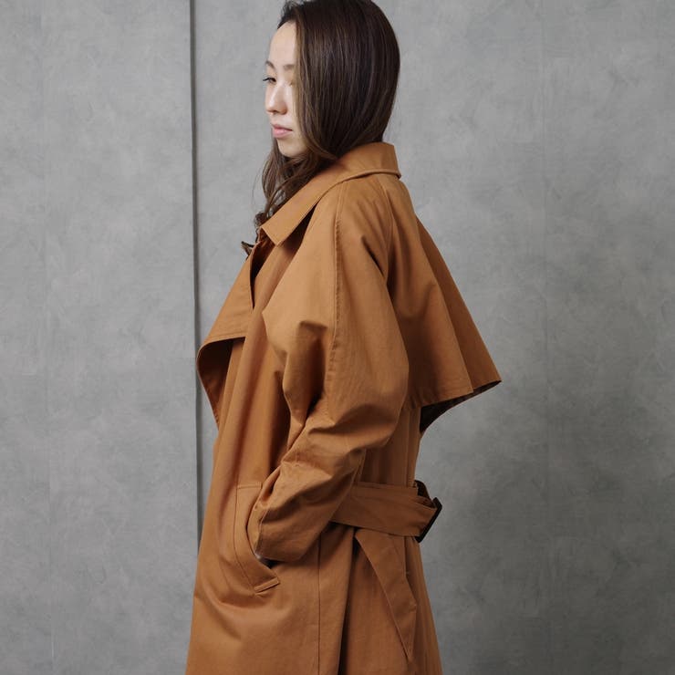 スプリングコートトレンチコートゆったり体型カバーオーバーサイズ通勤アウターロング… | LAPULE  | 詳細画像6 