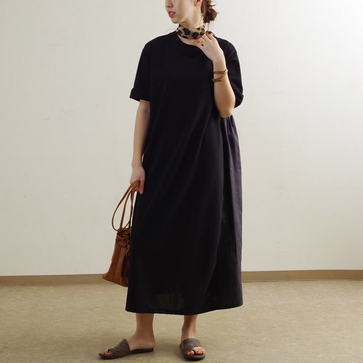 ワンピース春夏ロングワンピースバックコンシャスAライン