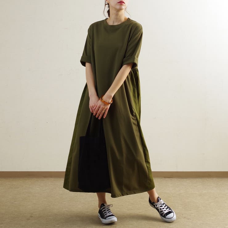 コントラストカラー ワンピース Aラインスカート M0318116 trim_fce_item63abf9b625fae.jpg