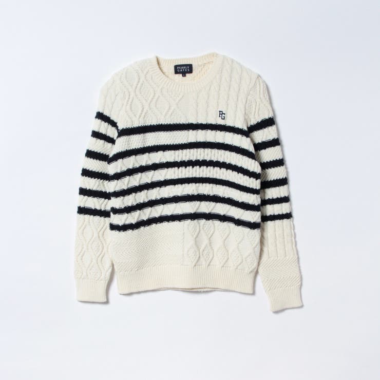 美品 PEARLY GATES ケーブル編み ノースリーブベスト サイズ5 PEARLY