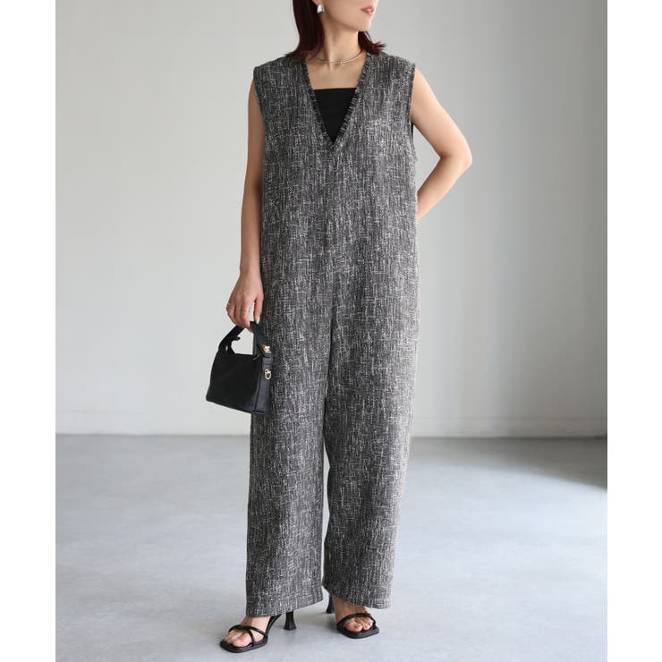 深Vネックツイードサロペット | Riberry | 詳細画像10 