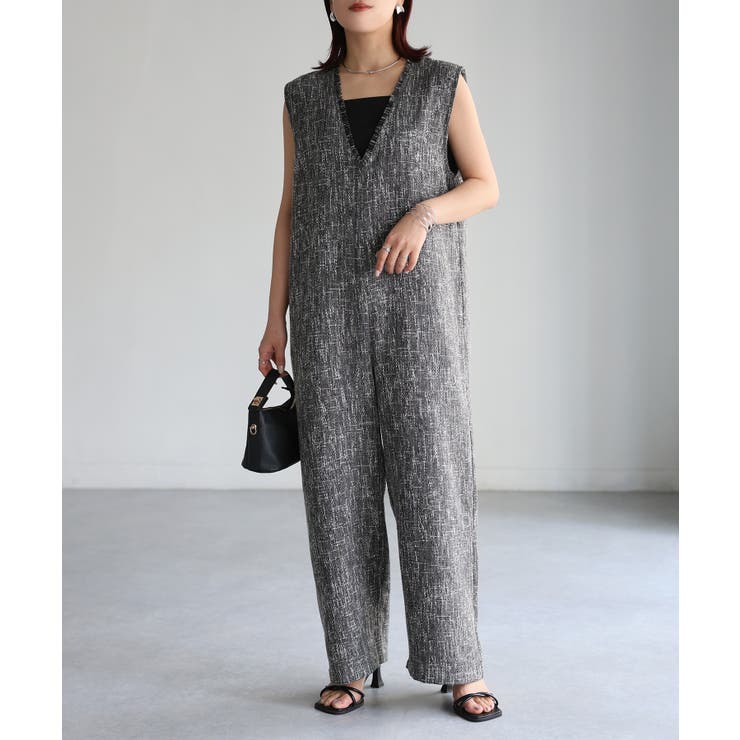 深Vネックツイードサロペット | Riberry | 詳細画像7 