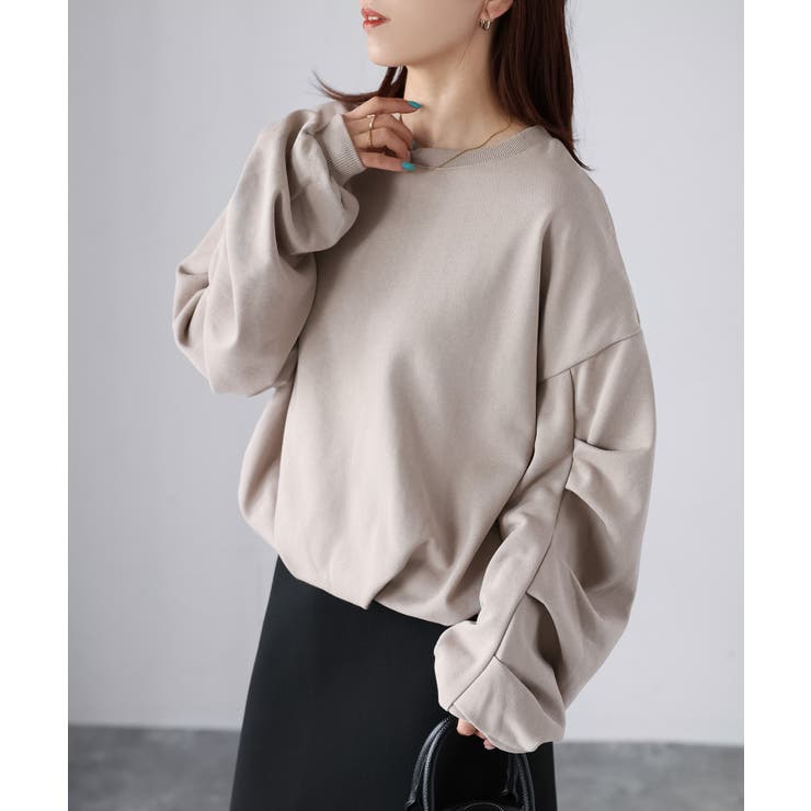 裏毛袖タックバルーンスウェット[品番：RBRW0000025]｜Riberry
