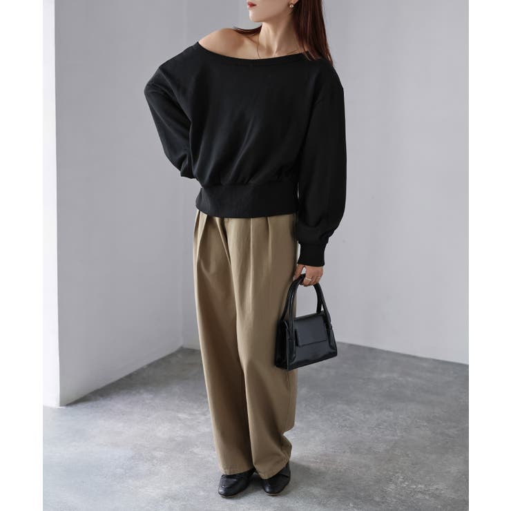 裏毛オフショルダースウェットトップス | Riberry | 詳細画像11 