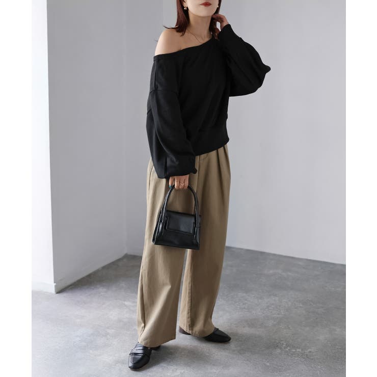 裏毛オフショルダースウェットトップス | Riberry | 詳細画像12 