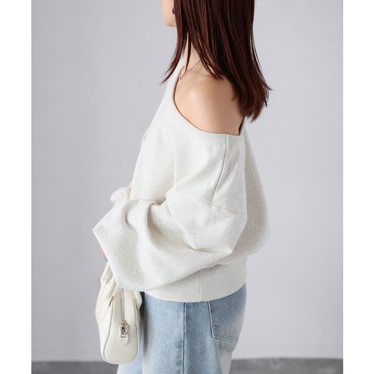 裏毛オフショルダースウェットトップス | Riberry | 詳細画像23 