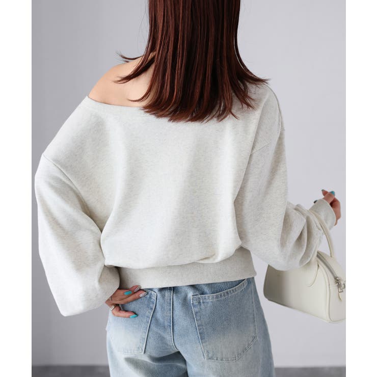 裏毛オフショルダースウェットトップス | Riberry | 詳細画像24 