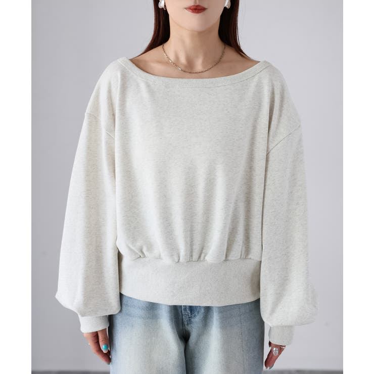 裏毛オフショルダースウェットトップス | Riberry | 詳細画像25 