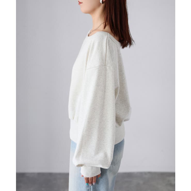 裏毛オフショルダースウェットトップス | Riberry | 詳細画像26 