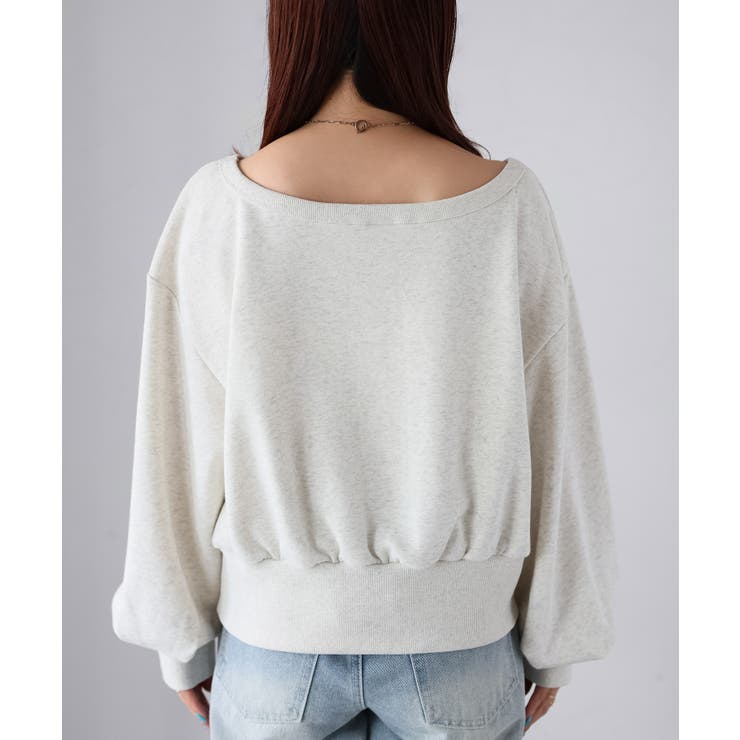 裏毛オフショルダースウェットトップス | Riberry | 詳細画像27 