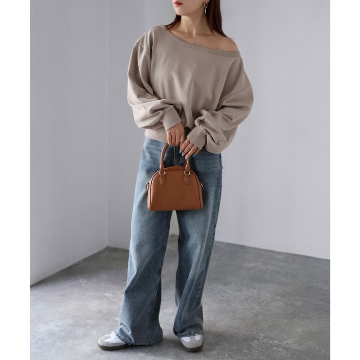 裏毛オフショルダースウェットトップス | Riberry | 詳細画像3 