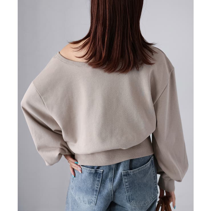 裏毛オフショルダースウェットトップス | Riberry | 詳細画像8 