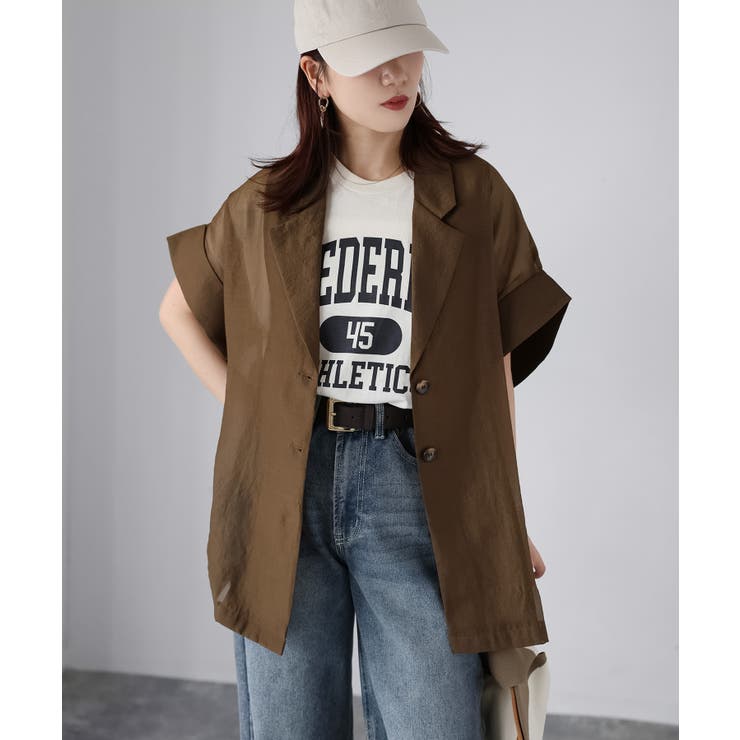 シアー半袖シャツジャケット | Riberry | 詳細画像22 