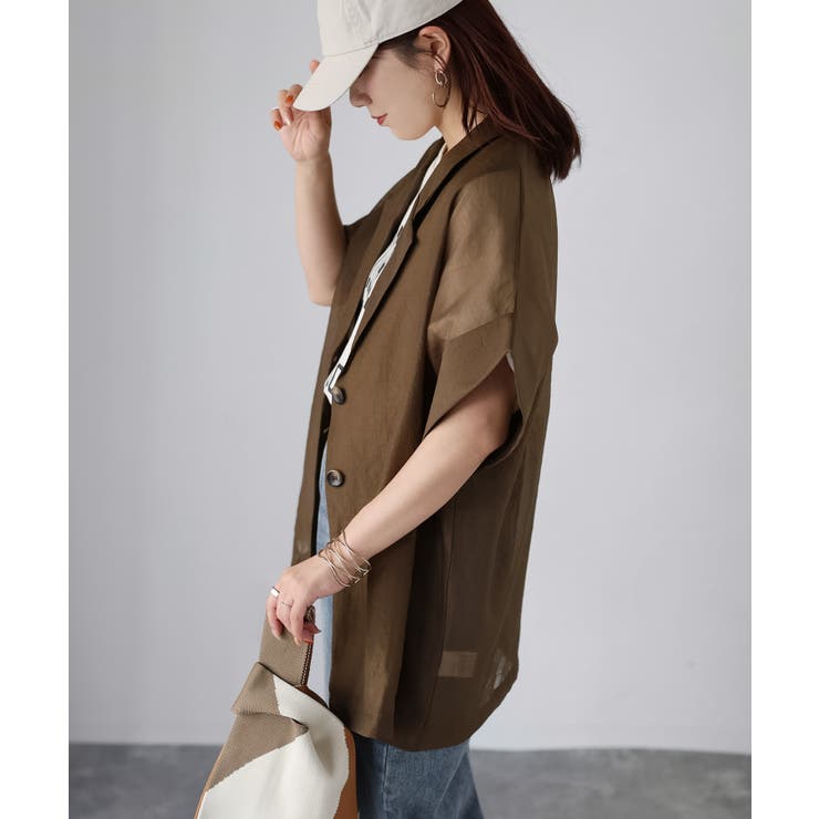 シアー半袖シャツジャケット | Riberry | 詳細画像23 