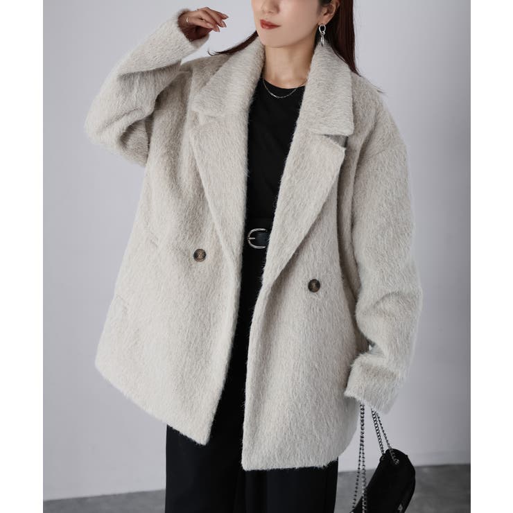 ミドル丈シャギーダブルジャケットコート | Riberry | 詳細画像10 