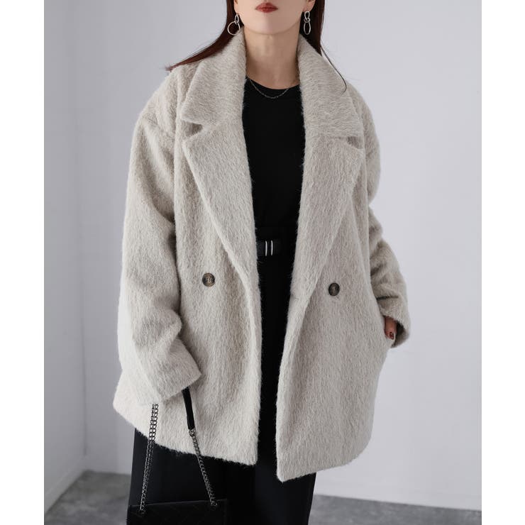 ミドル丈シャギーダブルジャケットコート | Riberry | 詳細画像11 